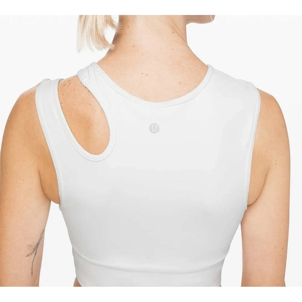 Lululemon Mastered Motion Cropped Tank White Womens Size 6